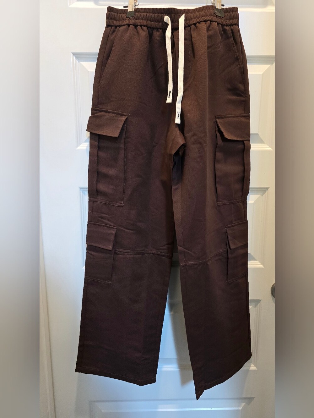 Men's Verdusa Brown Baggy Cargo Jogger Pants with Drawstring Waist